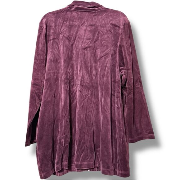 Catherines women’s size 1X 18/20W full zip eggplant jacket pockets long sleeve - Picture 9 of 10